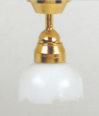 Dollhouse Miniature 1/2" Scale: Single Fluted Shade Ceiling Lamp